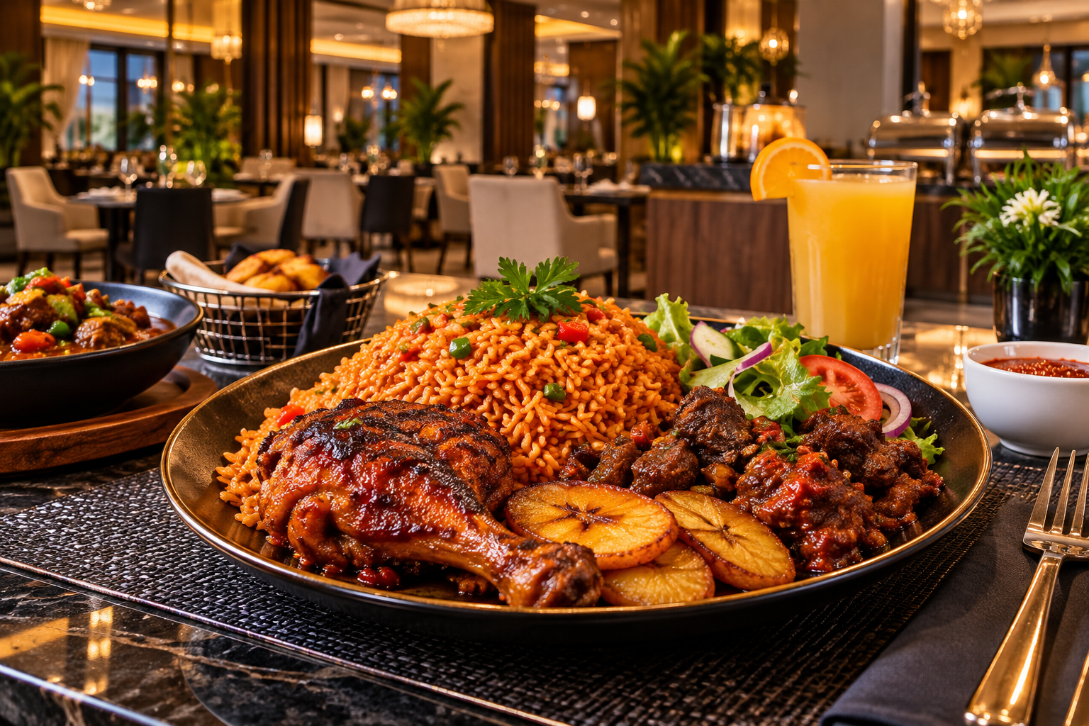 Premium Nigerian restaurant meal